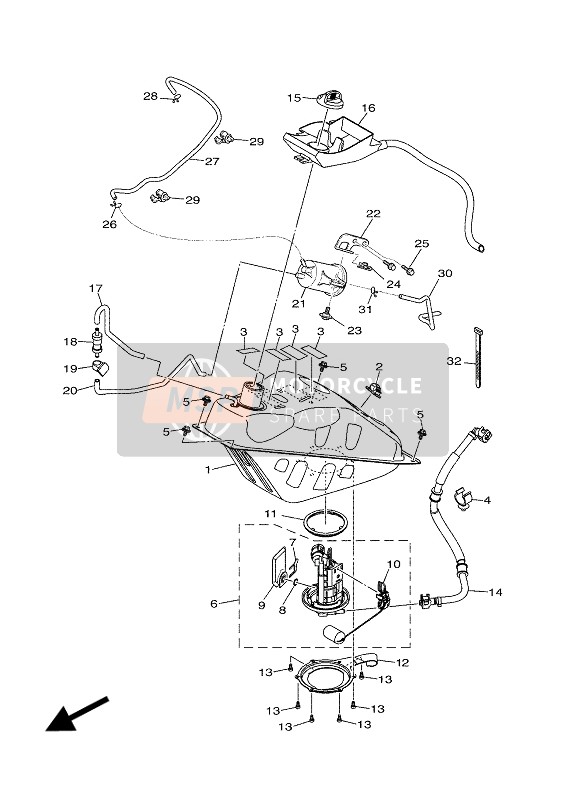 B74F46100000, Verschlusskappe Kompl., Yamaha, 2